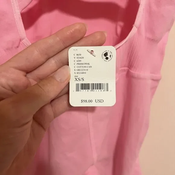 NWT Free People Movement Good Karma Onesie in Cotton Candy Pink Women's XS/S - Picture 5 of 10